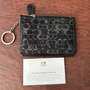 Coach Black and Silver Card Case